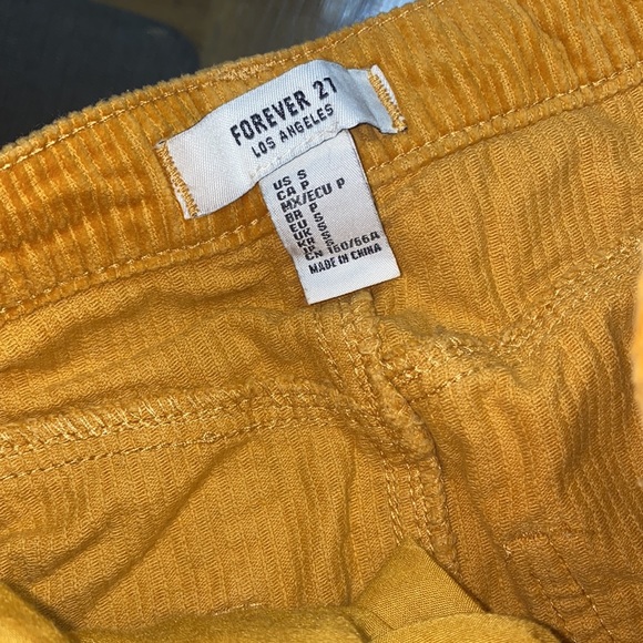 Forever 21 yellow orange Corduroy Mini skirt in S - Picture 3 of 4